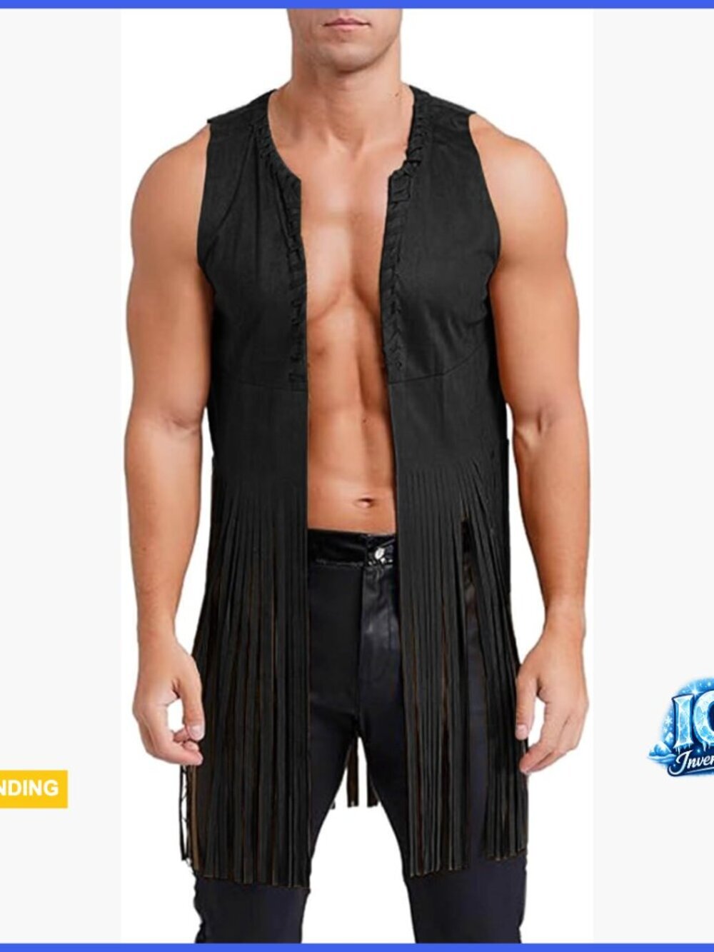 Faux Suede Fringe Vest with Long Tassels, 70s Hippie Western Style